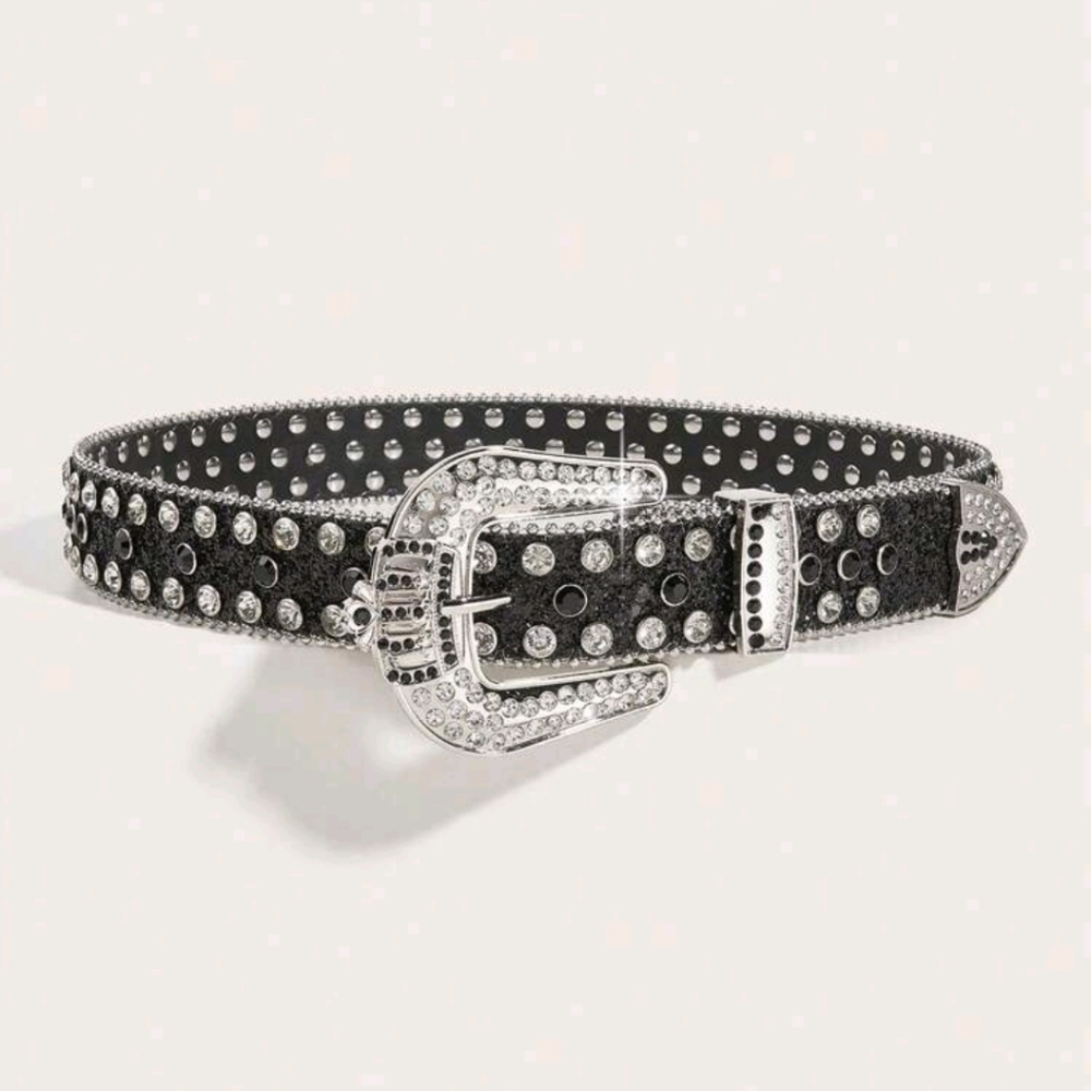 Black / Silver Rhinestone Belt